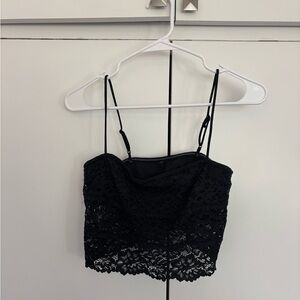 Out from under black lace top